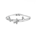 Bracciale a farfalla in argento con pavé di zirconi e design a doppio strato - Stile Farfalla (2200)