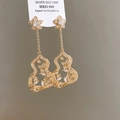 S925 Silber-Ohrringe im Flaschenkürbis-Design mit Blumenmuster und Zirkonia-Quasten - Gold (S925 Silberstift)