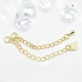 Cadena de extensión de corazón y gota en plata S925 con chapado en oro 18k - Estilo Corazón Inclinado / Dorado