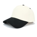 Classic two-tone baseball cap in cream and black cotton with a six-panel structure - Beige/Black
