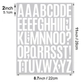 Detail von 2 Zoll großen wasserdichten Vinyl-Alphabet-Aufklebern mit exakten Maßen - 2 Zoll Fettgedrucktes Alphabet - Weiß