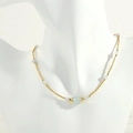 Lapis and Amazonite beaded necklace shown on a white mannequin for a stylish fit - Aquamarine (NE1991)