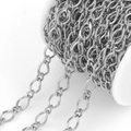 Roll of polished silver stainless steel knotted chain for DIY jewelry making - Style A Steel Color