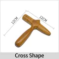 Cross-shaped wooden hand massager made of natural sandalwood for acupoint pressure, 12cm size - Scented Wood Cross Shape Massager