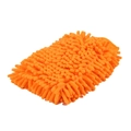 Orange chenille car wash glove made of high-density microfiber coral fleece material - 60g / Double Sided Chenille Orange
