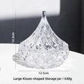 Large decorative pumpkin-shaped glass storage jar with diamond-embossed pattern - Large Water Drop