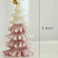 Christmas tree shaped scented candle in gradient pink and white with a gold bell accessory - Style 2 Morandi Pink - Oregano & Narcissus