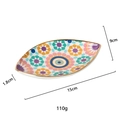 Ceramic eye-shaped jewelry tray with mosaic patterns and dimensions 15x9x1.8cm - Style L