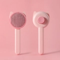 Brosse de toilettage autonettoyante rose en forme d'oreilles de chat avec bouton - Style Oreille de Chat (Sac OPP) / Rose