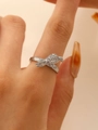 Vintage silver hummingbird ring with detailed feather texture in a retro eagle design - Raven Style (6486)