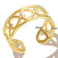 Detail view of gold V-shaped open ring showing 8mm width and 2mm thickness parameters - Style A Gold