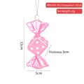 Pink candy Christmas tree ornament with glitter finish and dice texture, size 12x5x3cm - Electroplated Pink Dice Candy