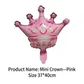 Pink mini crown foil balloon with polka dots for birthday party decor 37x40cm - Small Pink Crown