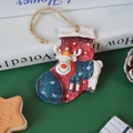 Christmas stocking ornament with 3D cartoon reindeer for tree decoration - Red Sock Reindeer