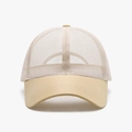 Classic beige breathable trucker hat with mesh back and reinforced curved brim - Beige