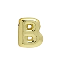 18k gold plated bubble letter B pendant with a high-polished metallic finish - Gold Letter B (Pendant Only, Without Chain)
