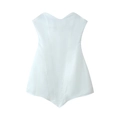 White strapless corset top with slimming vertical seams and a sharp V-shaped hemline - S / White