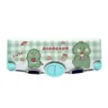 Green dinosaur theme dual-layer pencil case with cute cartoon patterns and multiple functional buttons - Cute Green Dinosaur