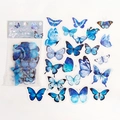 Adesivi per farfalle blu in PET per journaling e scrapbooking fai-da-te 40 pezzi - Farfalla Blu