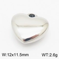 Pendentif coeur en acier inoxydable poli, breloque minimaliste de 12x11,5mm - Couleur Acier 12x11.5mm(KLJ8289-Z)