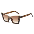 Cat-Eye-Sonnenbrille mit Schildpatt-Rahmen und braunen Verlaufsgläsern - Normal / Leopard-Rahmen Braune Verlaufsgläser