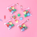 Gros plan de pack de 4 gommes de Noël dans une pochette transparente à zip - Sac à Fermeture Éclair Noël (Lot de 4)