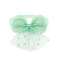 Mint green sequin hairband for babies with large glitter bow and dotted tulle detail - Mint Green Glitter