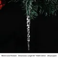 Clear acrylic Christmas icicle pendant 98mm hanging ornament for winter holiday decor - Twisted Texture Icicle