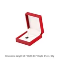 Rote Klapp-Schmuckbox mit goldener Kleeblatt-Halskette, Größe 6,8x8,0x3,1cm und 60g Gewicht - Anhängerbox / Außen Rot Innen Weiß