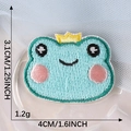 Cute green frog embroidery patch with gold crown for DIY clothes decoration and bags - Frog