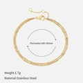Double-layered gold-plated stainless steel bead chain bracelet with adjustable link - Double Layer / 14K Gold