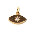 Gold-plated eye sun pendant with white zircon inlay for DIY jewelry earring making - Sun God Eye 11