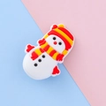 Barrette à cheveux bonhomme de neige mignon pour enfants avec un design festif en PVC souple - Bonhomme de neige