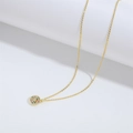 Golden Evil Eye pendant necklace with colorful zircon stones on refined O-chain - Round Colorful Zirconia Eye