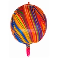 22-inch 4D aluminum foil balloon featuring colorful marble fluid art texture for parties - Multicolor Agate Round Balloon