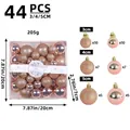Set di 44 palline di Natale in rosa e oro rosa con finiture opache e lucide - Champagne