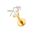 Gouden titanium oorknopje met vierkante zirkoon in 0,36 cm en 0,46 cm maten - Goud Vierkant Transparante Zirkonia (T2551-2#Goud)