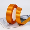 Golden orange 2cm satin ribbon roll for gift wrapping and festive decorations - Light Orange