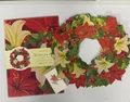 3D pop-up amaryllis greeting card set with red berries and a matching gift box - Lily Wreath