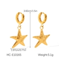 Größentabelle für goldene Seestern-Ohrringe mit Maßen 3.82cm und 1.97cm Details - Seestern-Hängeohrringe (HC-E10165)