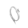 Anello regolabile in argento 925 per coppia con una pietra di zircone a forma di cuore - Stile Donna