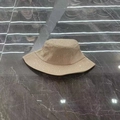 Sparkling rhinestone bucket hat in beige cotton featuring a wide brim for sun protection - M (56-58cm) / Khaki