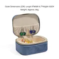 Tragbare Schmuckschatulle aus blauem Samt für Ringe und Ohrringe, Größe 9x6.7x4.8cm - Groß Himmelblau (Samt)