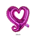 18-inch rose red hollow heart-shaped foil balloon with metallic finish for parties - 18 Inch Rose Red Hook Heart