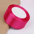 Single roll of 4cm fuchsia satin ribbon for DIY gift wrapping and wedding decor - Purplish Red (190#)