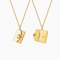 Gold-plated 18k envelope pendant necklace featuring a small heart and openable locket - Heart Style Gold (Love You Envelope)