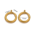 Golden stainless steel round spring clasps for jewelry making in 13mm diameter - 2.8x13mm / Gold