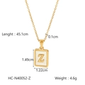 Gold plated stainless steel necklace featuring letter Z pendant with white shell inlay - Letter Z (HC-N40052-Z)