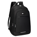 Large capacity black business laptop backpack with multiple zipper compartments - Black