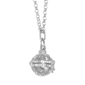 Détail du pendentif boule filigrane en argent serti de zircons blancs étincelants - Argent